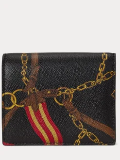 Lauren Ralph Lauren Belting/Blk Belting-Print Leather Compact Wallet