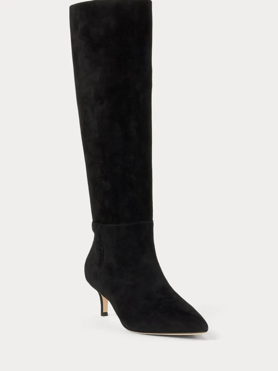 Lauren Ralph Lauren Black Mckay Suede Tall Boot Heels