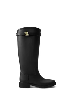 Lauren Ralph Lauren Black Portiah Rubber Tall Rain Boots