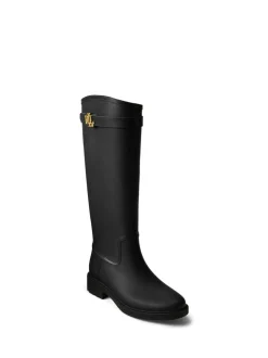 Lauren Ralph Lauren Black Portiah Rubber Tall Rain Boots