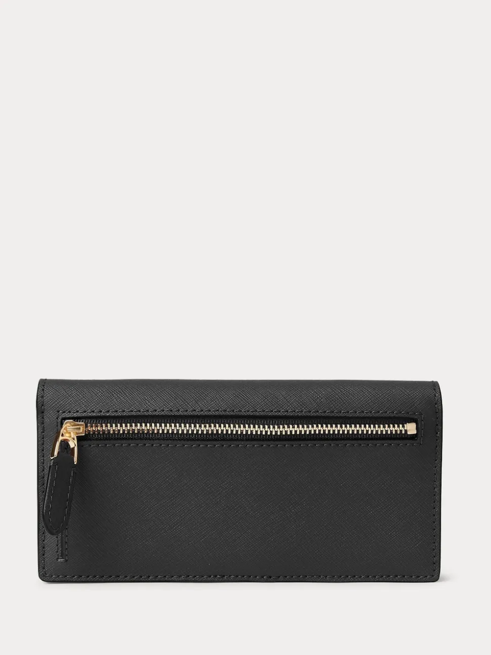 Lauren Ralph Lauren Black Crosshatch Leather Slim Wallet