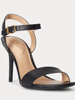 Lauren Ralph Lauren Black Gwen Nappa Leather Sandals