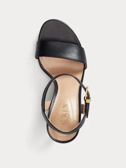 Lauren Ralph Lauren Black Gwen Nappa Leather Sandals