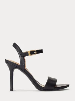 Lauren Ralph Lauren Black Gwen Nappa Leather Sandals