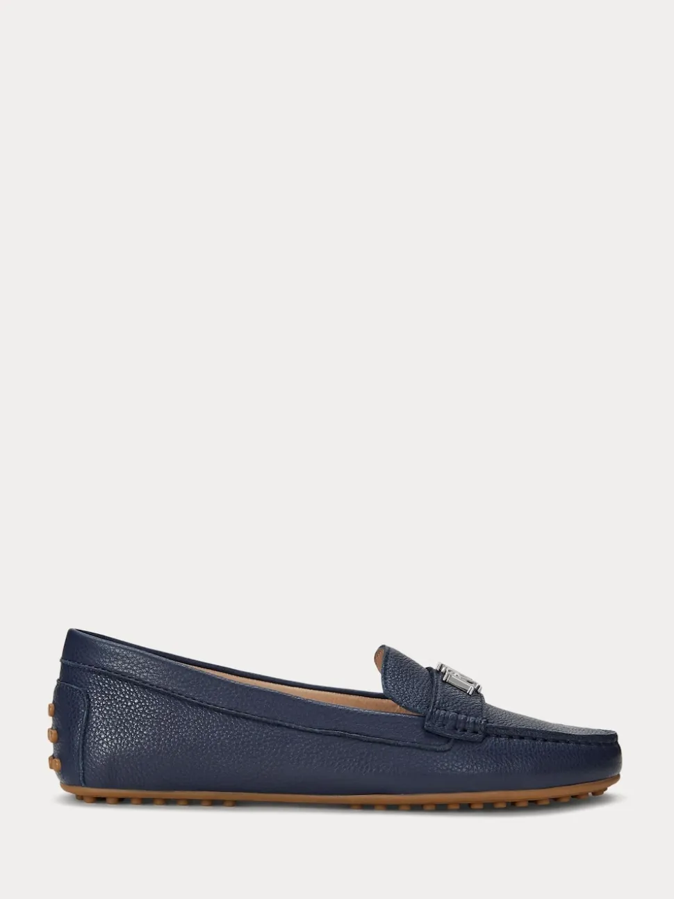 Lauren Ralph Lauren Blue Pebbled Leather Loafer Shoes