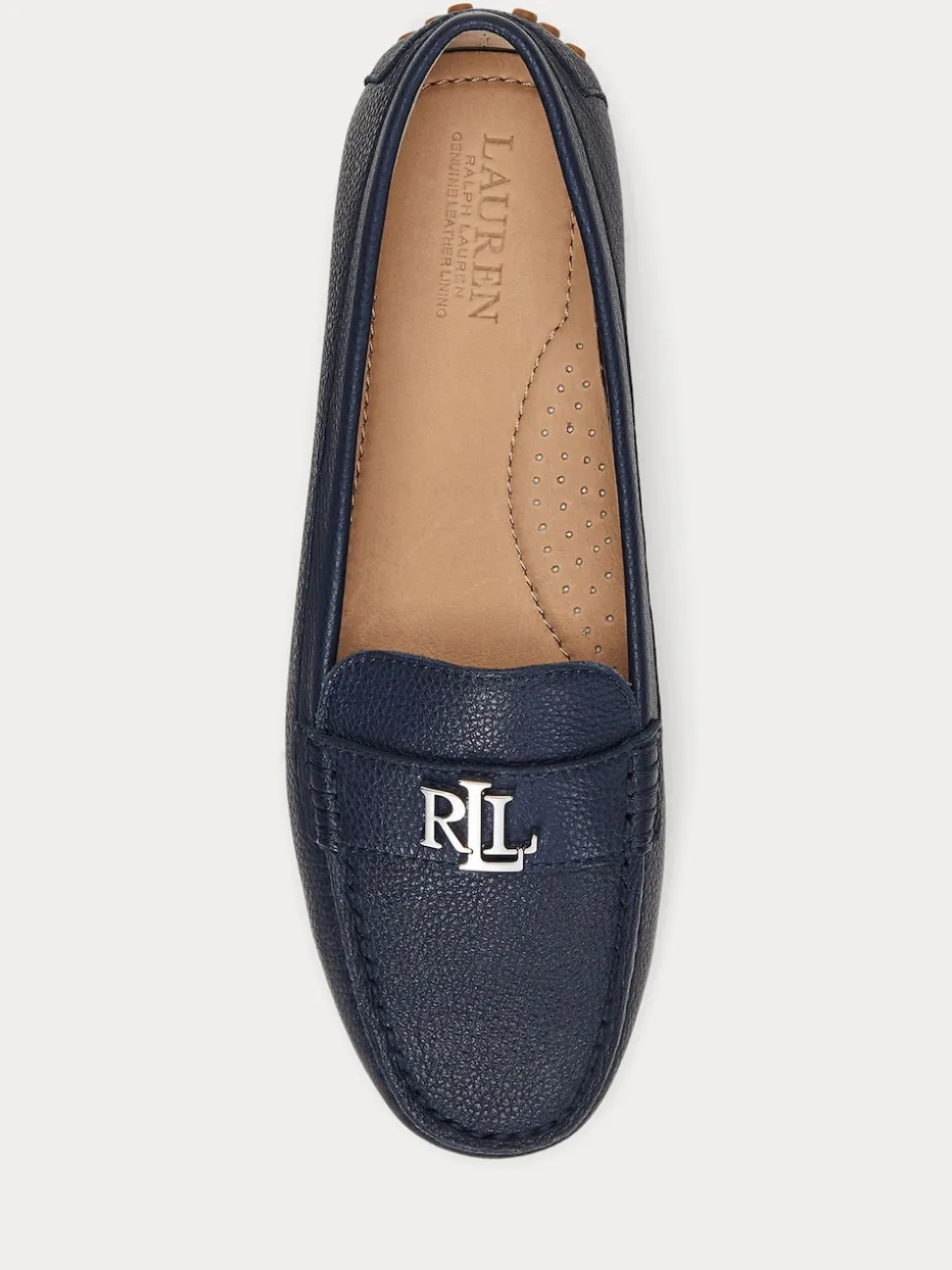 Lauren Ralph Lauren Blue Pebbled Leather Loafer Shoes