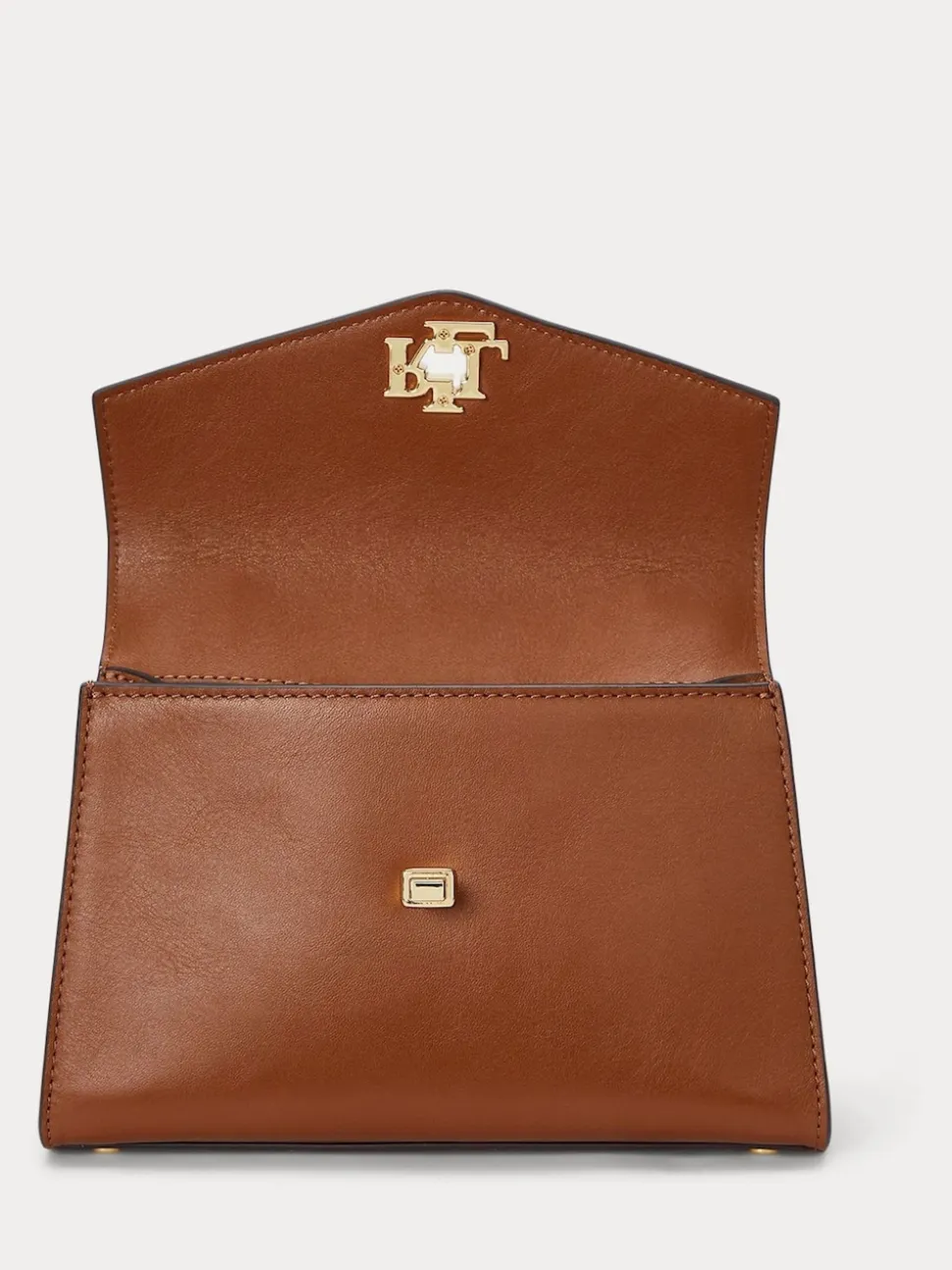 Lauren Ralph Lauren Brown Farrah Top Handle Leather Satchel Bag