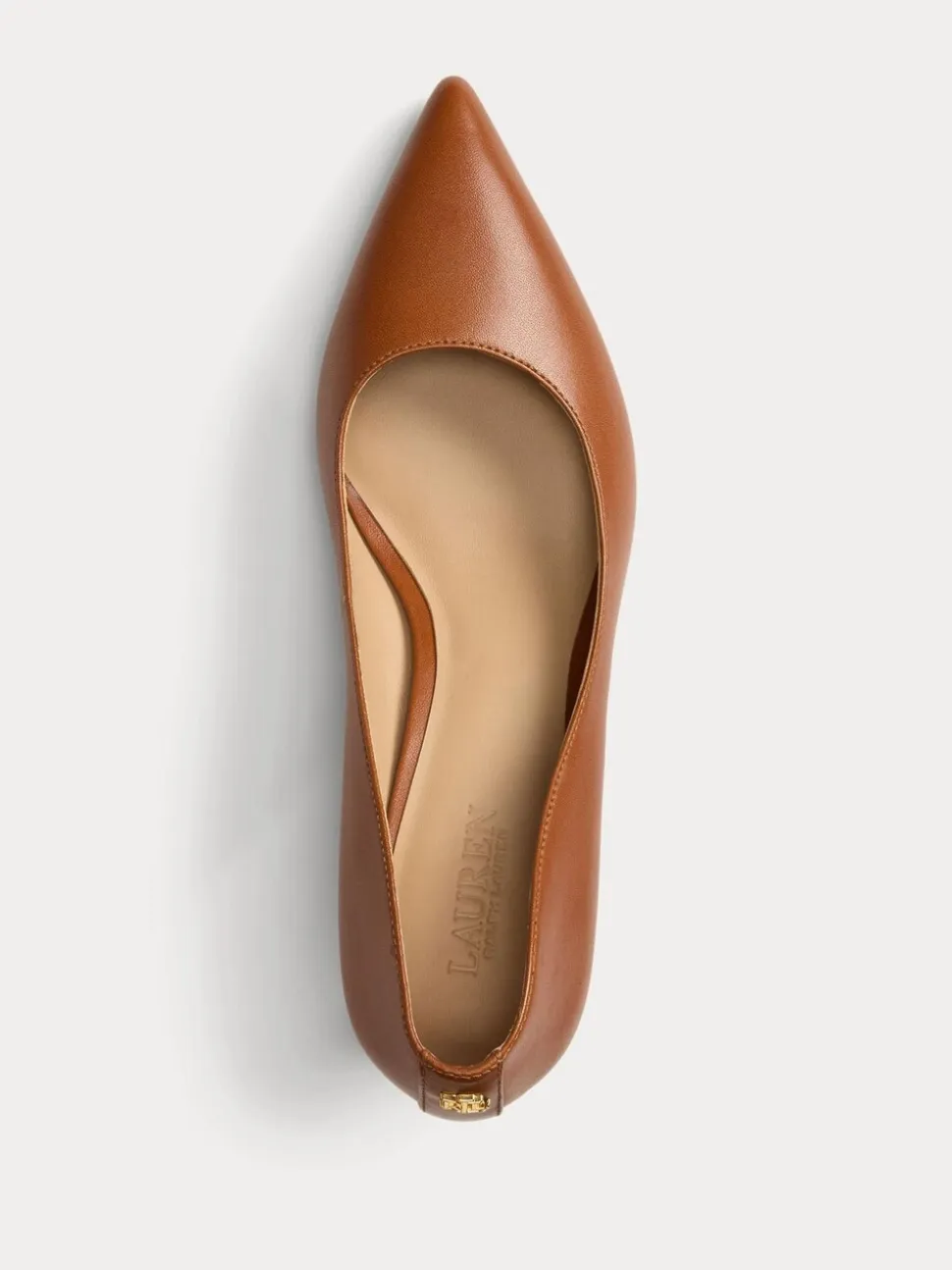 Lauren Ralph Lauren Brown Adrienne Leather Kitten Court Heels