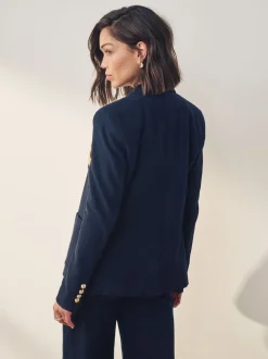 Lauren Ralph Lauren Lauren Navy Anfisa Bullion Jacquard Blazer