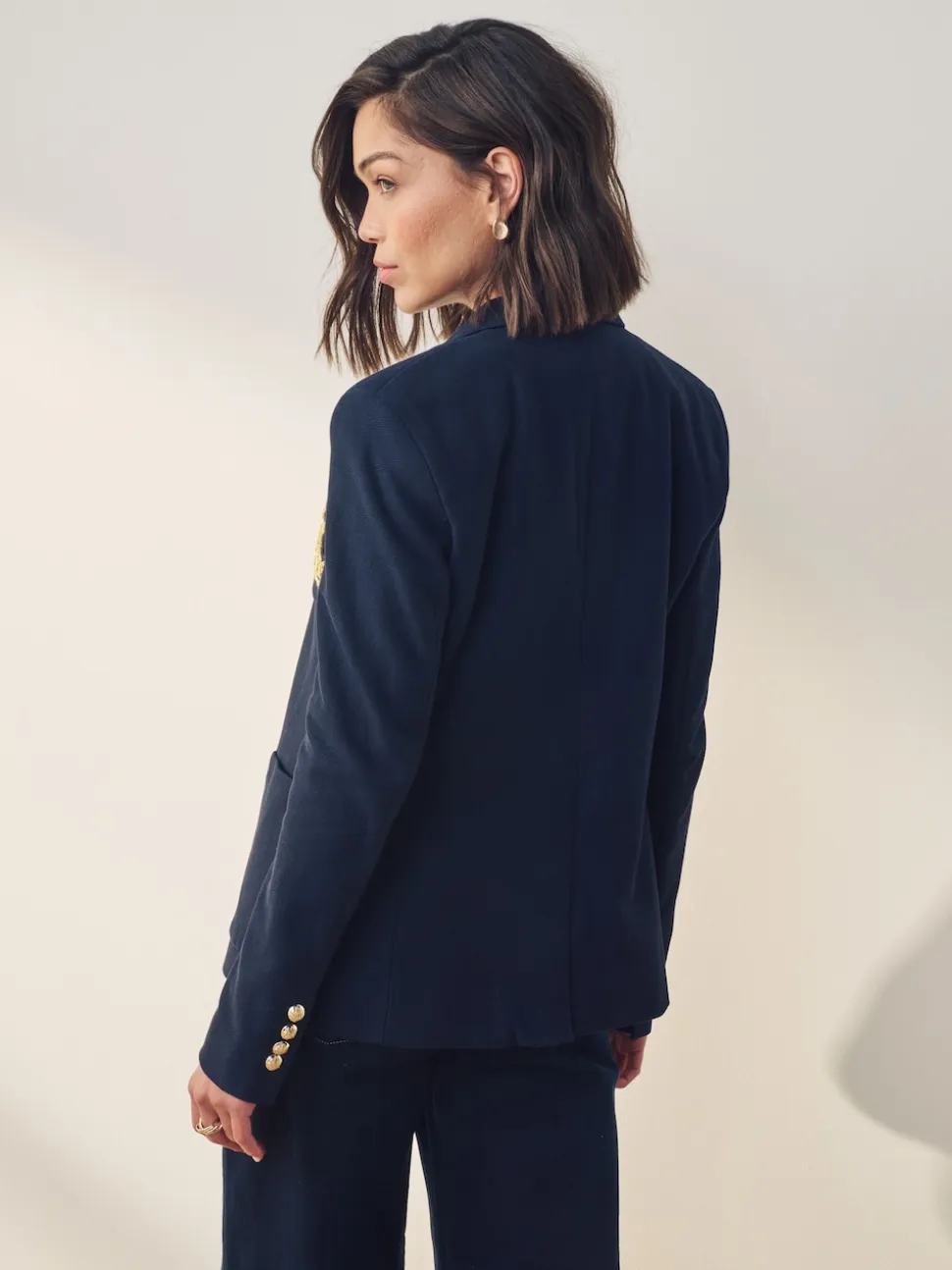 Lauren Ralph Lauren Lauren Navy Anfisa Bullion Jacquard Blazer