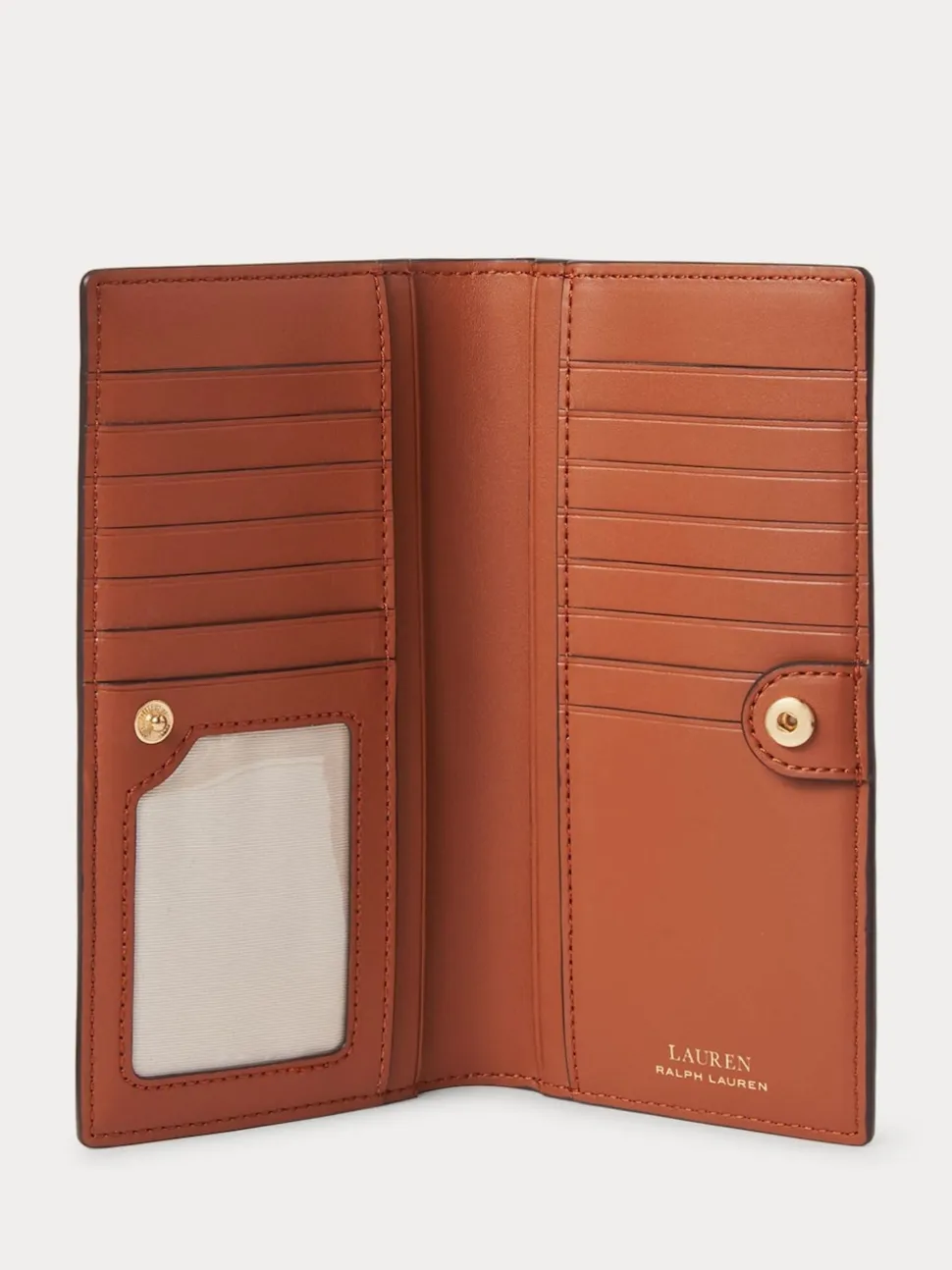 Lauren Ralph Lauren Lauren Tan Crosshatch Leather Slim Wallet