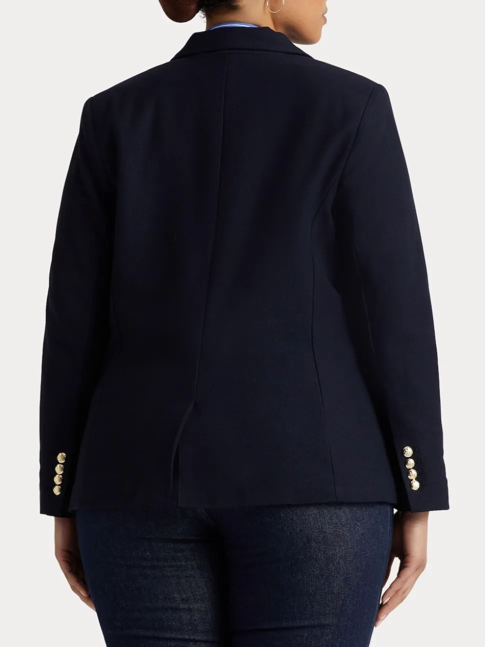Lauren Ralph Lauren Lauren Navy Curve Anfisa Bullion Jacquard Blazer