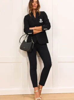 Lauren Ralph Lauren Polo Black Anfisa Bullion Jacquard Blazer