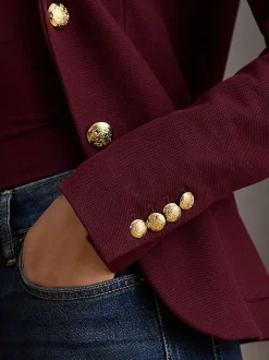 Lauren Ralph Lauren Red Anfisa Crest Logo Blazer Jacket