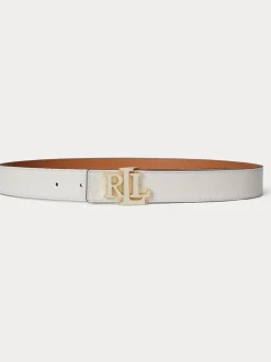 Lauren Ralph Lauren White Leather Medium Reversible Belt