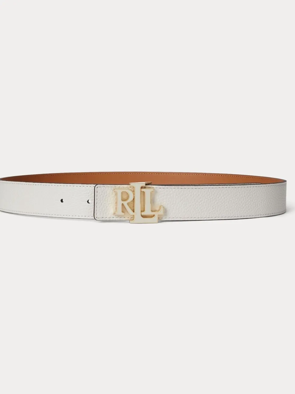 Lauren Ralph Lauren White Leather Medium Reversible Belt