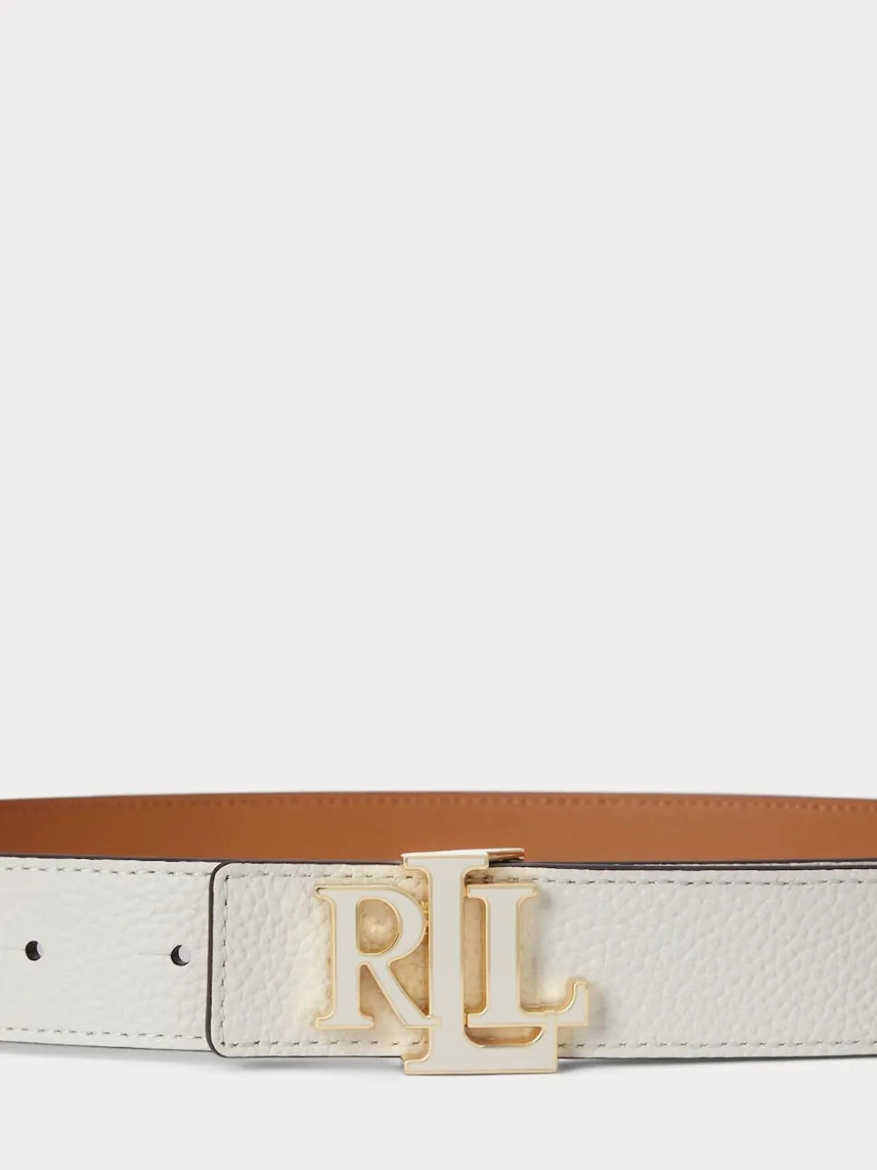 Lauren Ralph Lauren White Leather Medium Reversible Belt