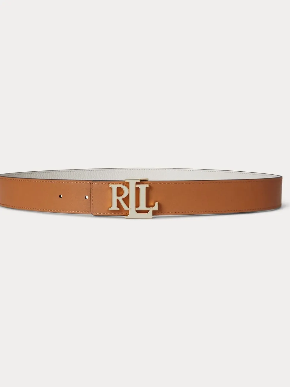 Lauren Ralph Lauren White Leather Medium Reversible Belt
