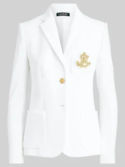Lauren Ralph Lauren White Anfisa Bullion Jacquard Blazer