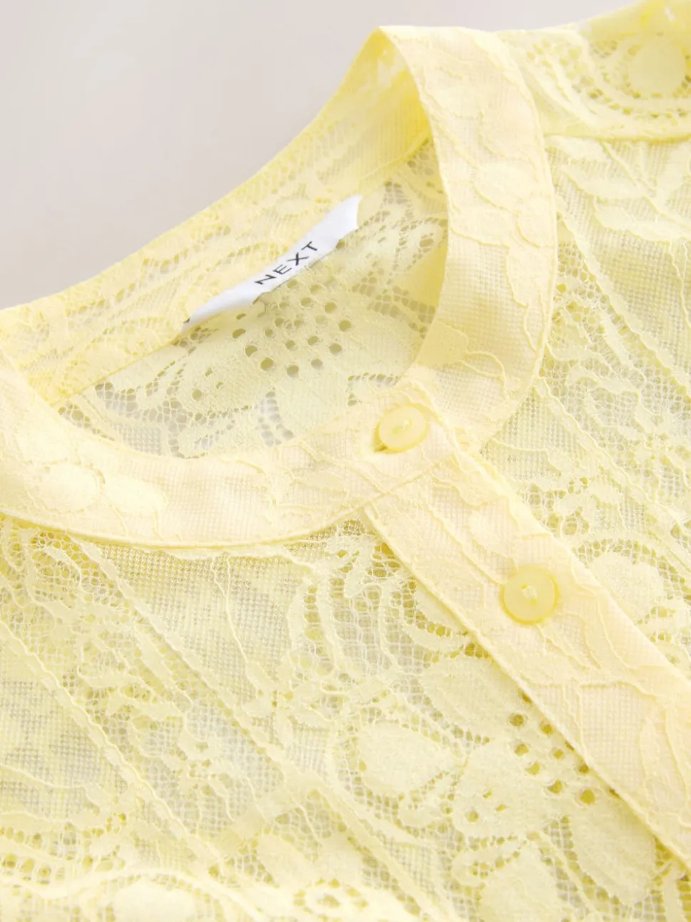 Lemon Yellow Lace Half Sleeve Blouse