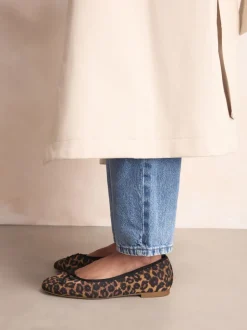 Leopard Animal Print Standard/Wide Fit Ballerinas Shoes