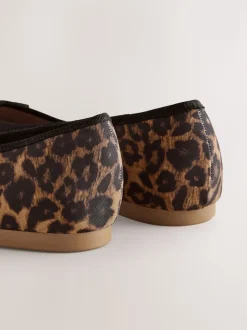 Leopard Animal Print Standard/Wide Fit Ballerinas Shoes