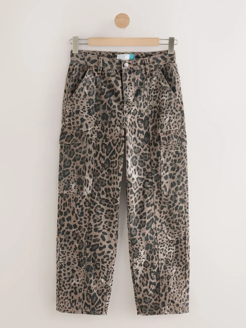 Leopard Ankle Straight Leg Carpenter Jeans