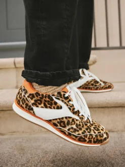 Leopard Forever Comfort Panel Detail Lace-Up Trainers