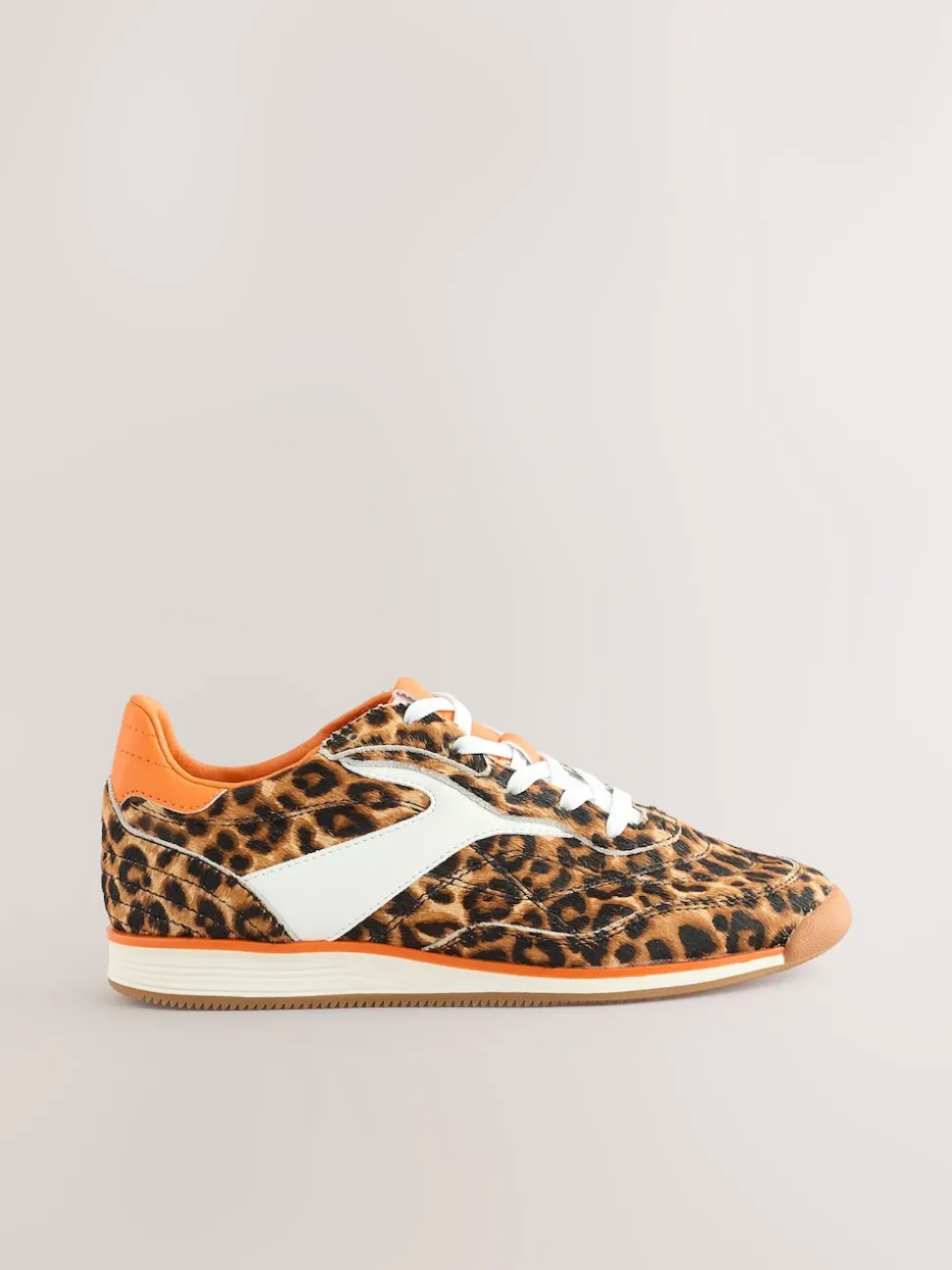 Leopard Forever Comfort Panel Detail Lace-Up Trainers