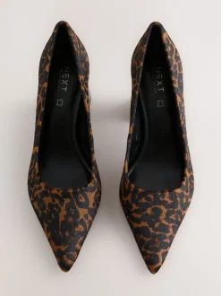 Leopard Leather Block Court Heels