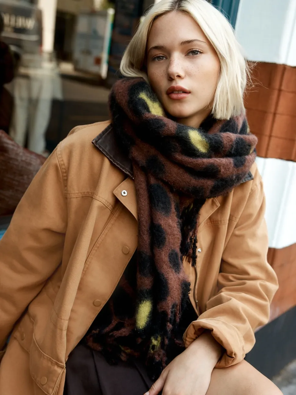 Leopard Print Heavyweight Blanket Scarf