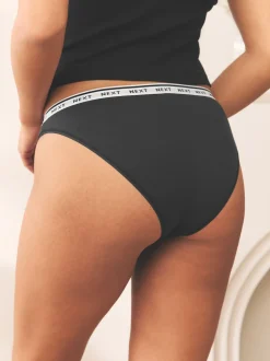 Leopard Print High Leg Cotton Logo Knickers 4 Pack