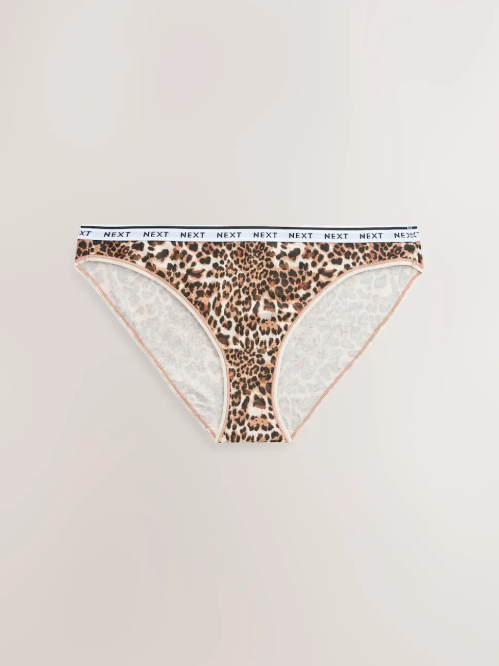 Leopard Print High Leg Cotton Logo Knickers 4 Pack