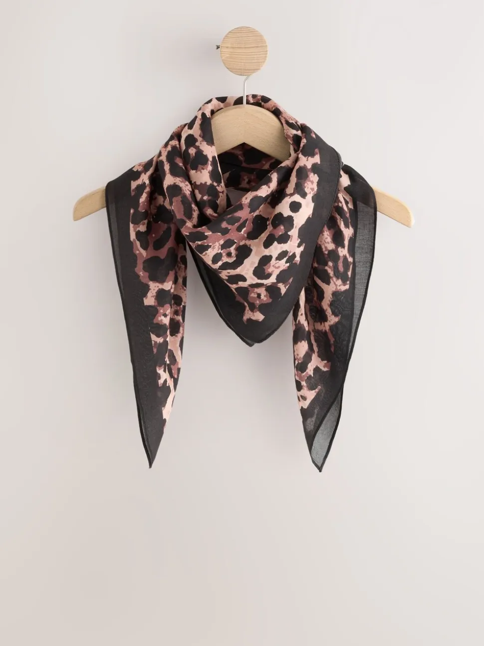 Leopard Print Satin Square Scarf
