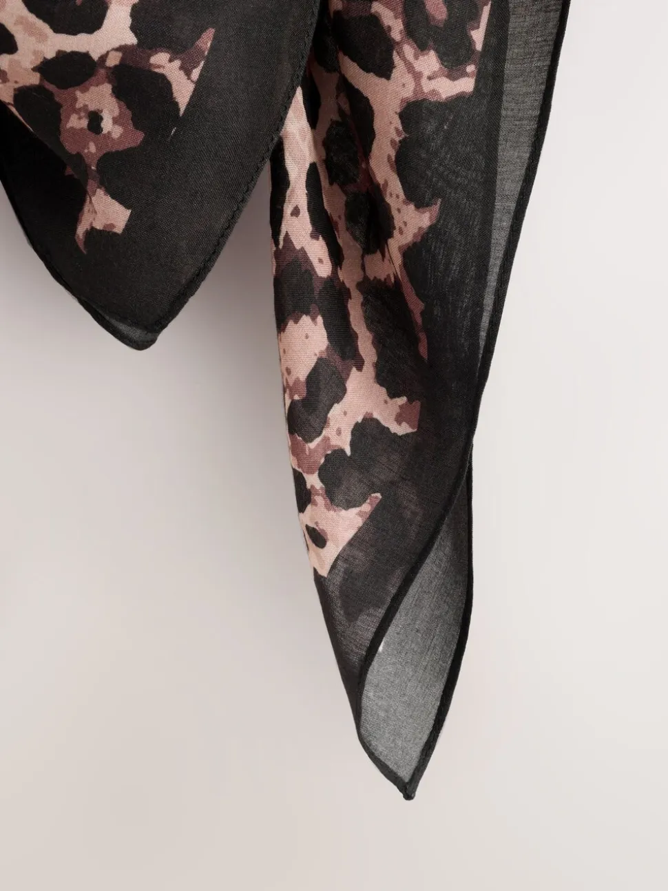 Leopard Print Satin Square Scarf