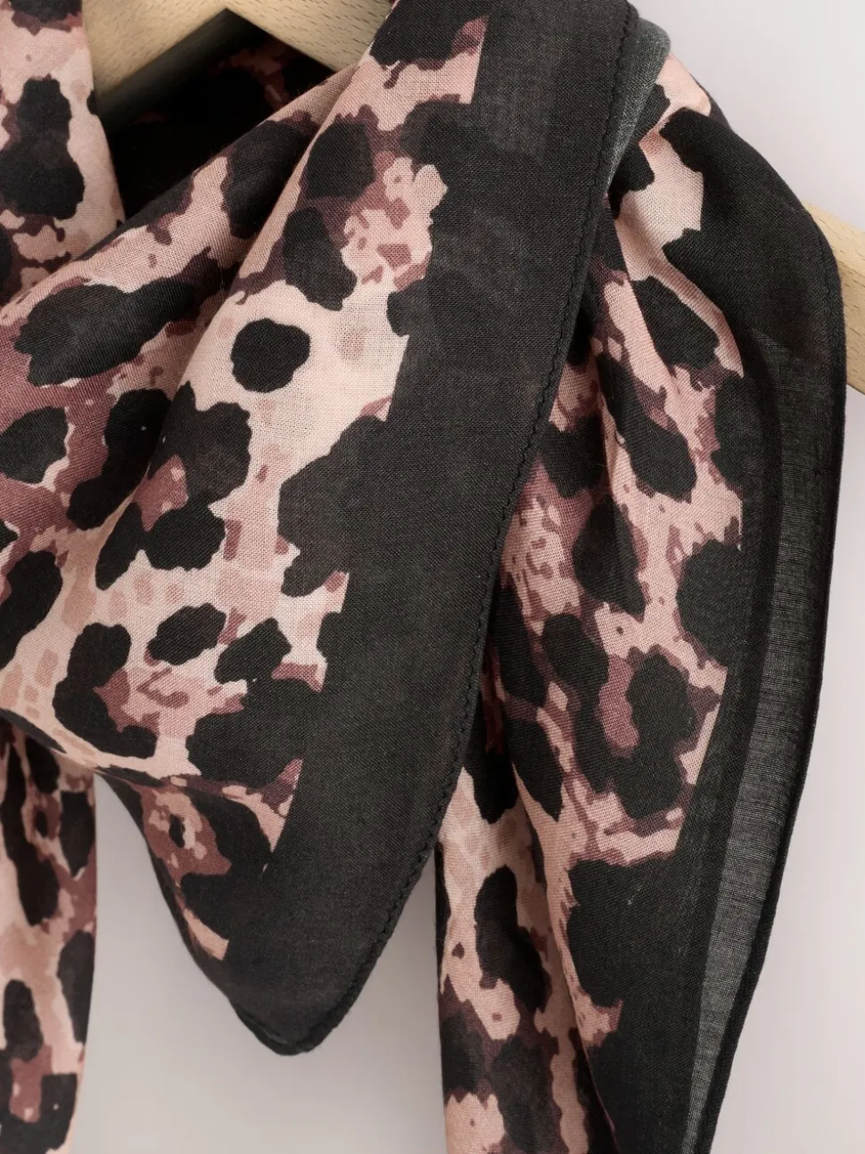 Leopard Print Satin Square Scarf