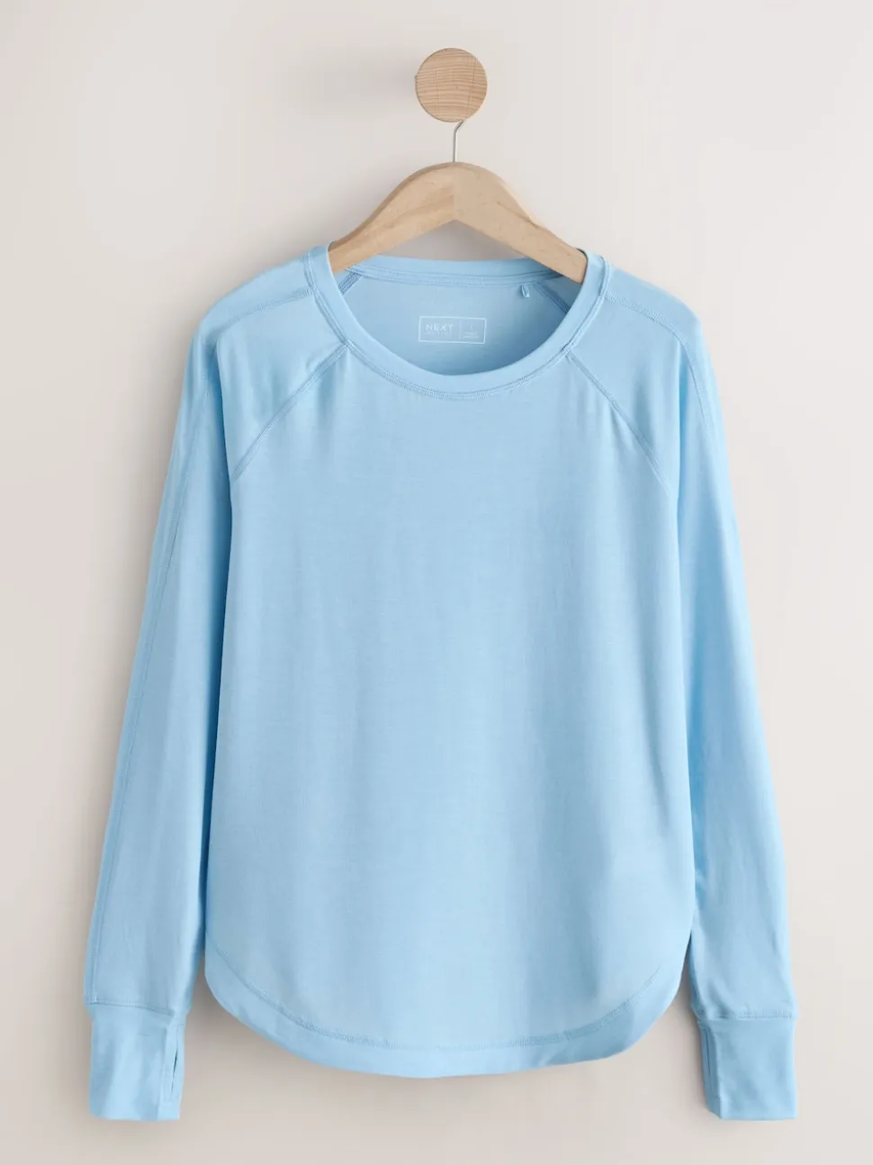 Light Blue Active Crew Neck Long Sleeve T-Shirt
