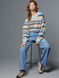 Light Blue Cord Wide Leg Trousers