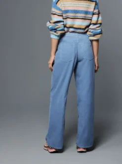 Light Blue Cord Wide Leg Trousers