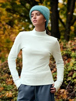 Light Blue Thermal Soft Touch Long Sleeve High Neck Top