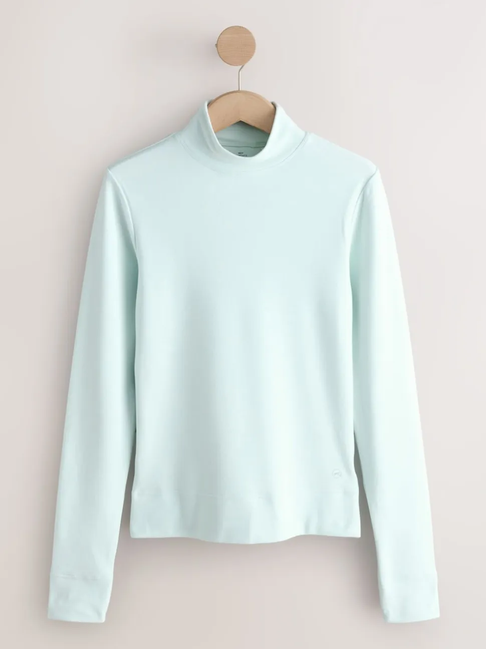 Light Blue Thermal Soft Touch Long Sleeve High Neck Top