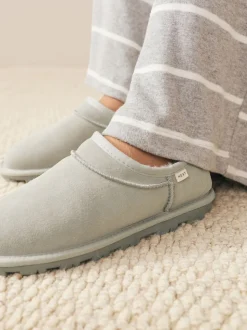 Light Grey Suede Shoot Slippers