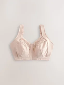 Light Pink F-K Ultimate Comfort Cup Padded Strap Non Pad Non Wired Bra with Side Support