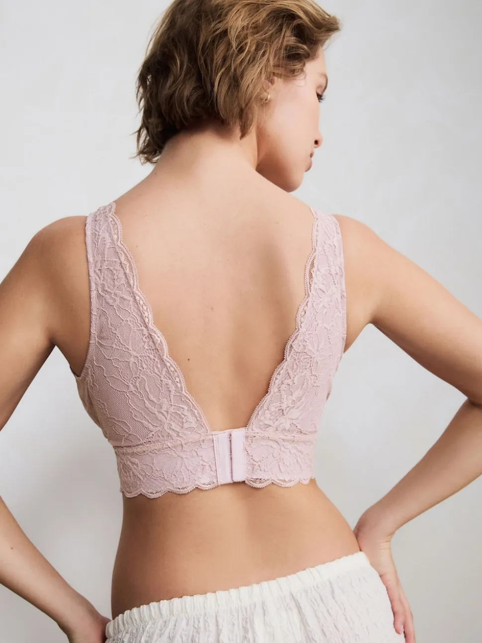 Light Pink Non Pad Non Wire Total Support Lace Bra