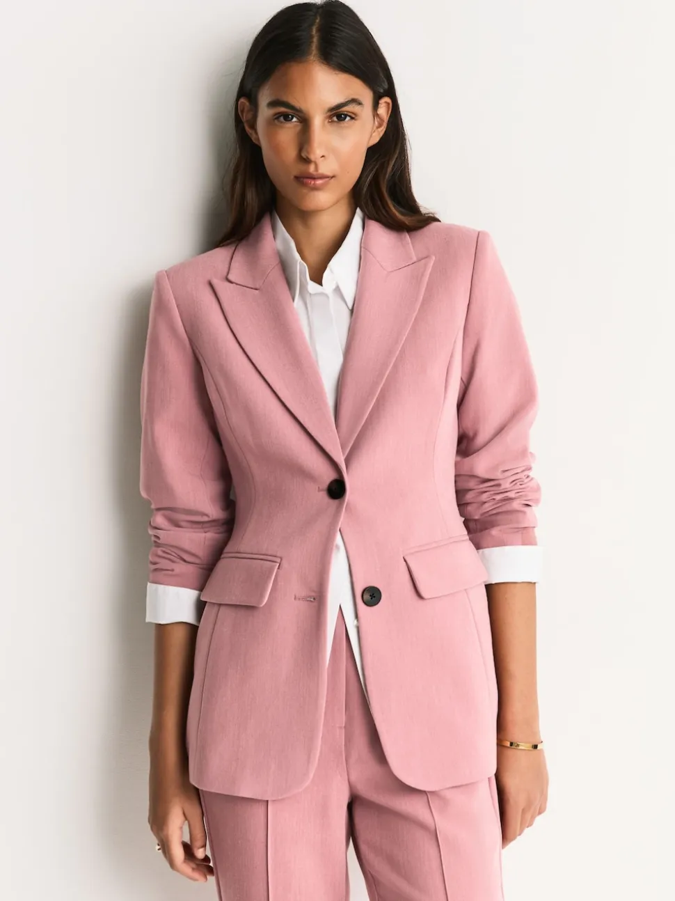 Light Pink Sculpting Single Breasted Blazer