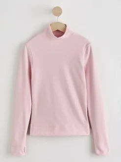Light Pink Thermal Soft Touch Long Sleeve High Neck Top