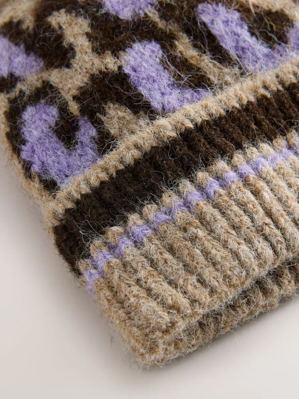 Lilac Animal Knitted Pom Hat