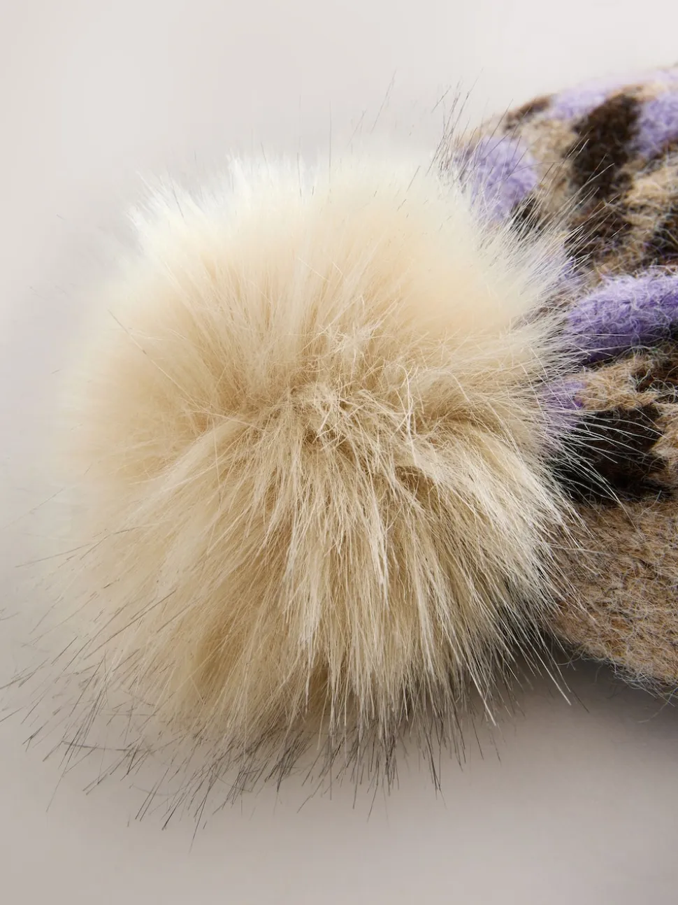 Lilac Animal Knitted Pom Hat