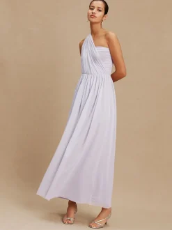 Lilac Purple Mesh Multiway Wedding Guest Bridesmaid Maxi Dress