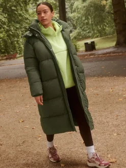Lime Green Active Borg Hooded Jacket